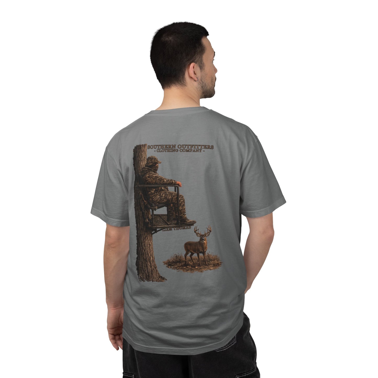 Southern Outfitters Hunting T-Shirt — Tree Stand Deer Graphic Tee