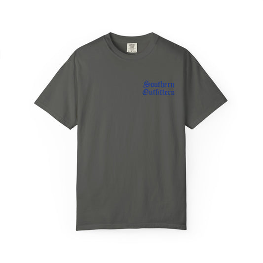 Southern Outfitters Fishing Graphic T‑Shirt — Retro Dock & Boat Design