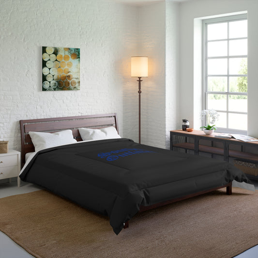 Southern Outfitters Black Comforter – Minimal Logo Bedding for Rustic & Modern Bedrooms