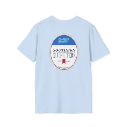Southern Outfitters Script Tee — Pastel Retro Chest Logo T-Shirt