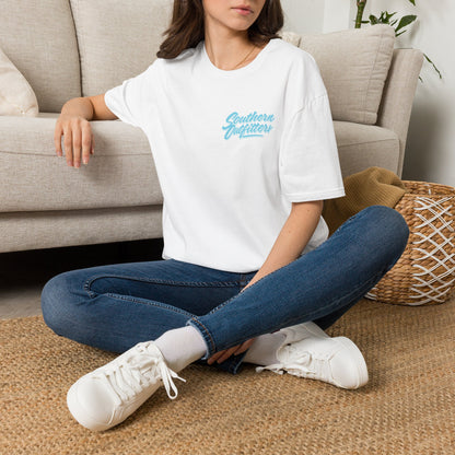 Southern Outfitters Script Tee — Pastel Retro Chest Logo T-Shirt