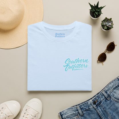 Southern Outfitters Script Tee — Pastel Retro Chest Logo T-Shirt
