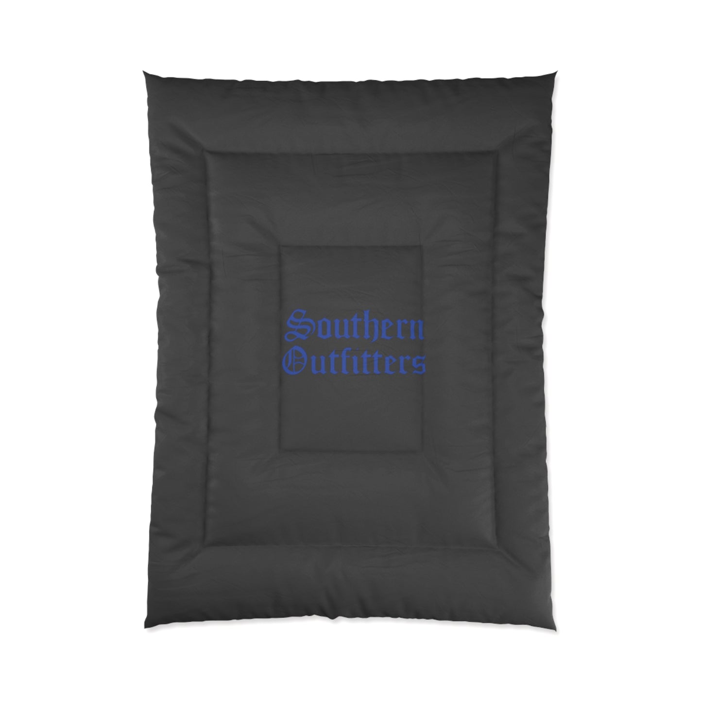 Southern Outfitters Black Comforter – Minimal Logo Bedding for Rustic & Modern Bedrooms