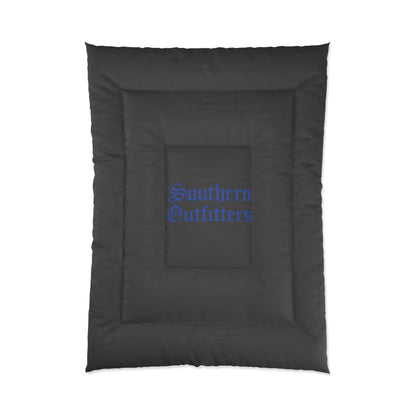 Southern Outfitters Black Comforter – Minimal Logo Bedding for Rustic & Modern Bedrooms