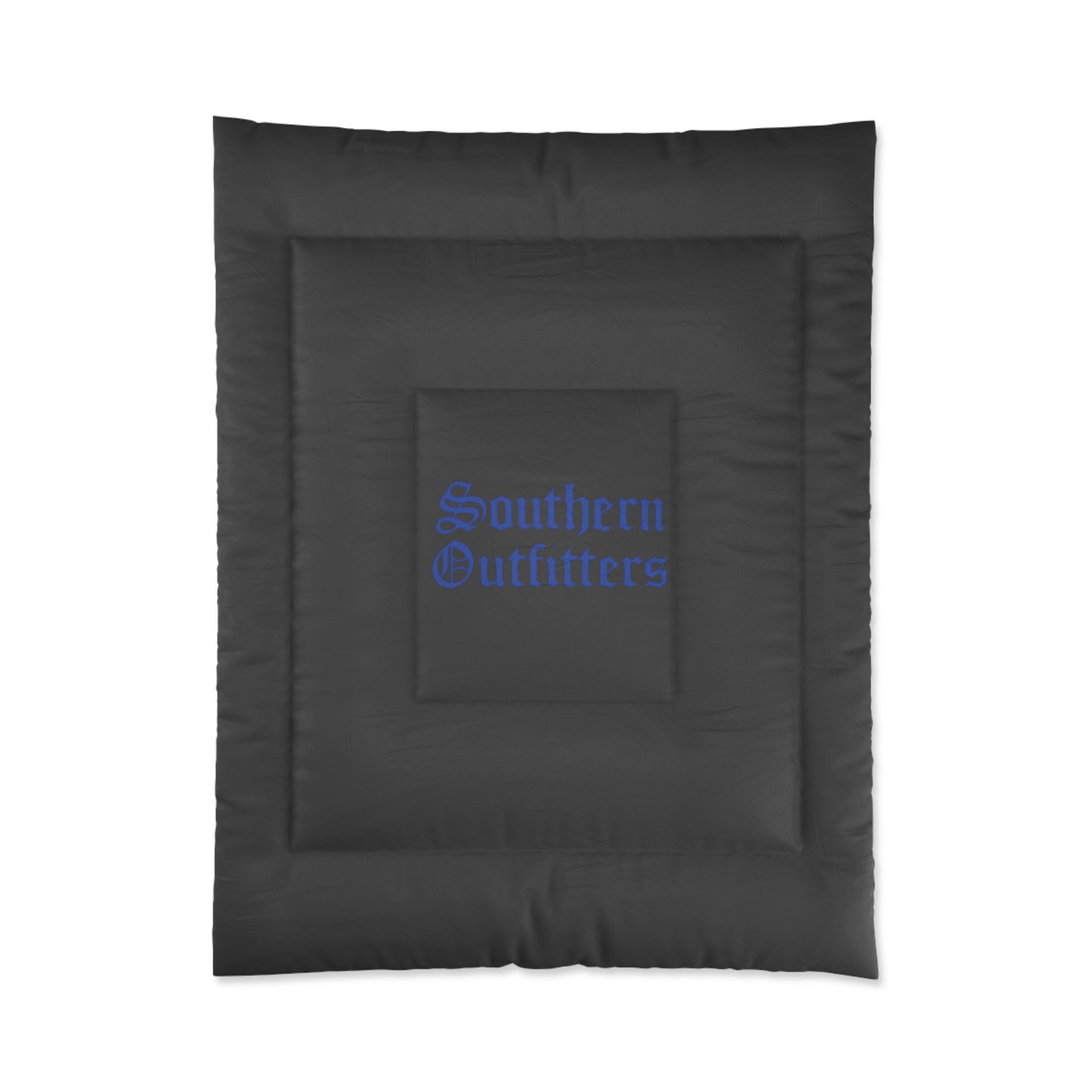 Southern Outfitters Black Comforter – Minimal Logo Bedding for Rustic & Modern Bedrooms