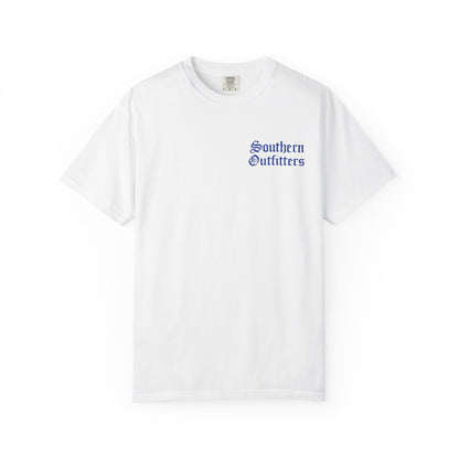 Southern Outfitters Fishing Graphic T‑Shirt — Retro Dock & Boat Design