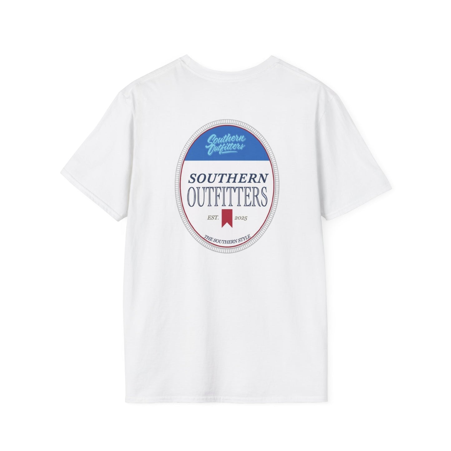 Southern Outfitters Script Tee — Pastel Retro Chest Logo T-Shirt