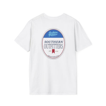 Southern Outfitters Script Tee — Pastel Retro Chest Logo T-Shirt