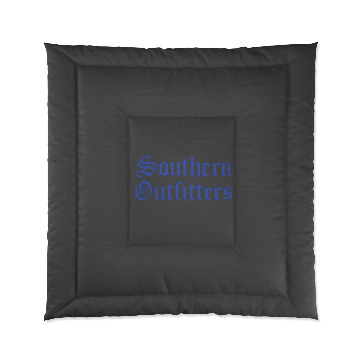 Southern Outfitters Black Comforter – Minimal Logo Bedding for Rustic & Modern Bedrooms
