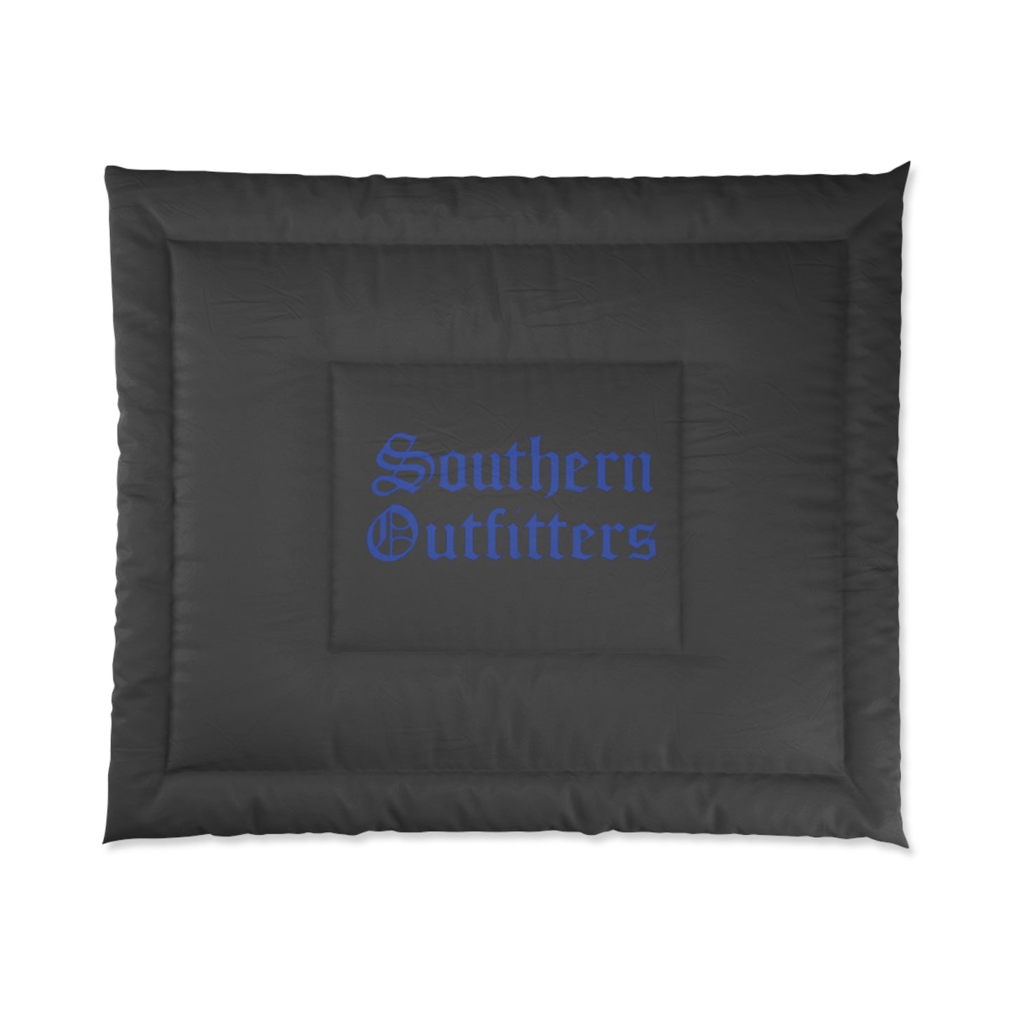Southern Outfitters Black Comforter – Minimal Logo Bedding for Rustic & Modern Bedrooms