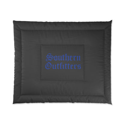 Southern Outfitters Black Comforter – Minimal Logo Bedding for Rustic & Modern Bedrooms