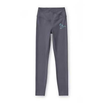 Yoga Leggings — Women's High-Waist Luxe Leggings with Minimal Dove Logo