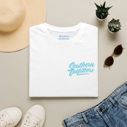 Southern Outfitters Script Tee — Pastel Retro Chest Logo T-Shirt