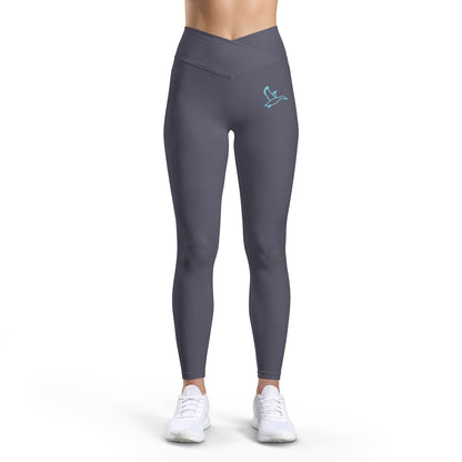 Yoga Leggings — Women's High-Waist Luxe Leggings with Minimal Dove Logo